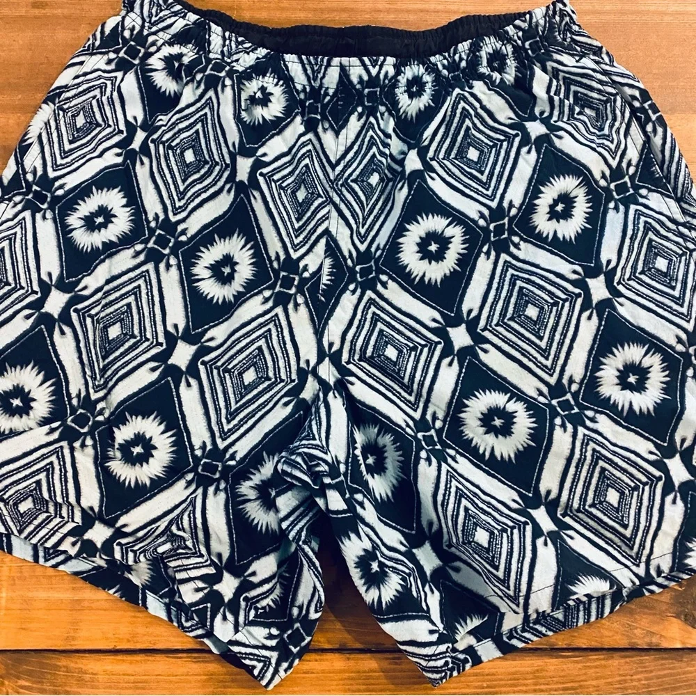 Aztec print swim trunks